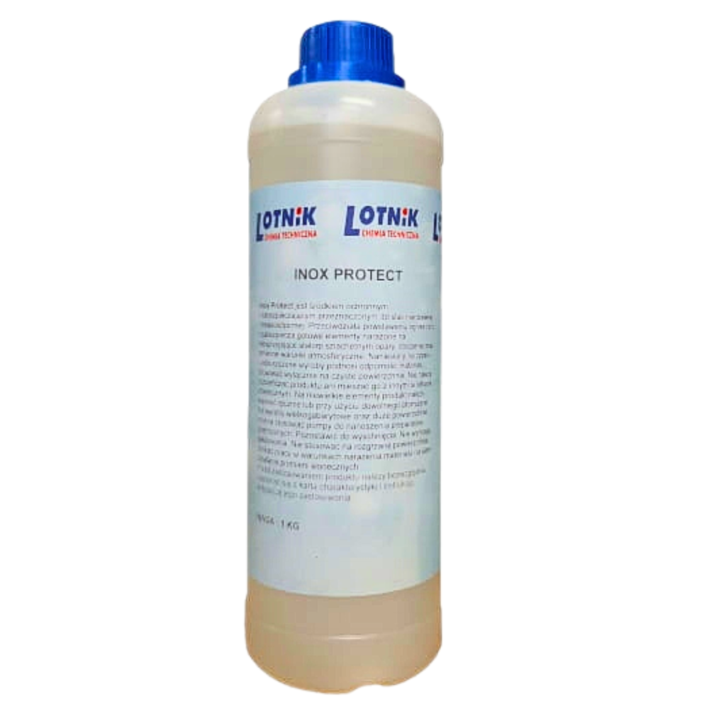 stal nierdzewna, ochrona metalu, preparat antykorozyjny, INOX PROTECT, środek do stali, zabezpieczenie przed korozją, konserwacja stali, czyszczenie i ochrona stali, preparat ochronny do metalu, preparat do konserwacji, środek zabezpieczający stal, antykorozja, przemysł metalowy, pielęgnacja powierzchni stalowych, ochrona konstrukcji stalowych, preparat techniczny, produkt przemysłowy, środek do stali nierdzewnej, preparat do stali nierdzewnej, Lotnik