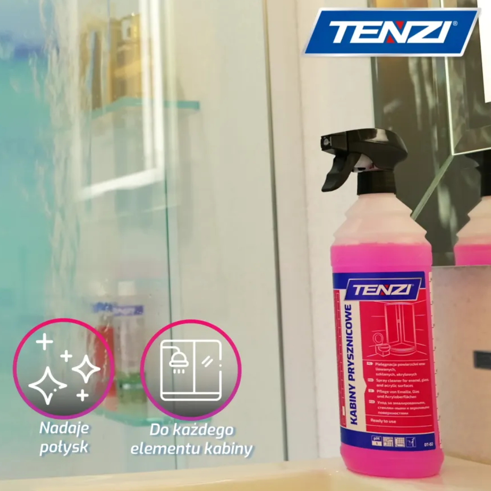 kabiny prysznicowe 5 L, płyn do czyszczenia kabin prysznicowych, środek do mycia łazienki, odkamieniacz do szyb prysznicowych, cleaner do płytek i fug, płyn do usuwania osadów z wody, preparat do szyb prysznicowych, środek łazienkowy bez smug, płyn do kamienia i osadów, Tenzi płyn do kabin prysznicowych, środek do łazienki koncentrat, czyszczenie szkła prysznicowego, płyn do usuwania kamienia wapiennego, tabletki lub płyn do łazienki 5 L, chemia łazienkowa profesjonalna, odtłuszczacz łazienkowy, Płyn do mycia kabin Tenzi, środek do utrzymania czystości łazienek