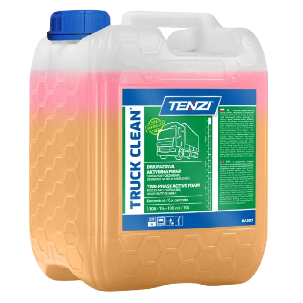 tenzi truck clean, tenzi truck clean 5l, truck clean tenzi, aktywna piana do mycia ciężarówek, piana aktywna do tirów, środek do mycia ciężarówek, płyn do mycia tirów, chemia do mycia pojazdów ciężarowych, preparat do mycia plandek, środek do mycia plandek tir, płyn do mycia cystern, chemia do mycia flot samochodowych, aktywna piana do myjni samochodowej, koncentrat do mycia samochodów ciężarowych, środek do usuwania brudu drogowego, preparat do usuwania oleju i smaru z karoserii, chemia do mycia maszyn budowlanych, płyn do mycia maszyn rolniczych, środek do mycia silnie zabrudzonych pojazdów, profesjonalna chemia samochodowa tenzi