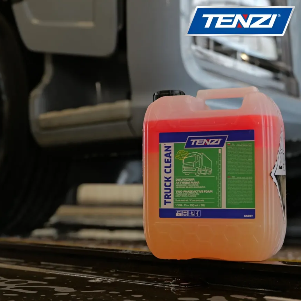 tenzi truck clean, tenzi truck clean 5l, truck clean tenzi, aktywna piana do mycia ciężarówek, piana aktywna do tirów, środek do mycia ciężarówek, płyn do mycia tirów, chemia do mycia pojazdów ciężarowych, preparat do mycia plandek, środek do mycia plandek tir, płyn do mycia cystern, chemia do mycia flot samochodowych, aktywna piana do myjni samochodowej, koncentrat do mycia samochodów ciężarowych, środek do usuwania brudu drogowego, preparat do usuwania oleju i smaru z karoserii, chemia do mycia maszyn budowlanych, płyn do mycia maszyn rolniczych, środek do mycia silnie zabrudzonych pojazdów, profesjonalna chemia samochodowa tenzi