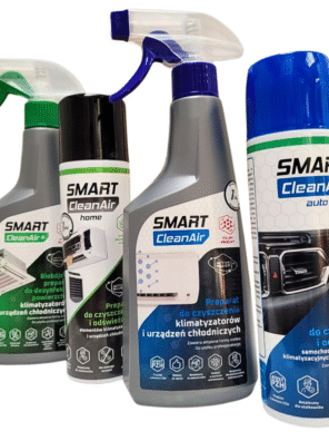 Smart CleanAir, Smart CleanAir Home, Smart CleanAir Auto, Smart CleanAir HVAC, klimatyzacja, dezynfekcja klimatyzacji, czyszczenie klimatyzacji, odgrzybianie klimatyzacji, HVAC, wentylacja, klimatyzacja domowa, klimatyzacja samochodowa, preparat do klimatyzacji, środek do klimatyzacji, dezynfekcja wentylacji, czyszczenie wentylacji, usuwanie bakterii, usuwanie grzybów, neutralizacja zapachów, higiena powietrza, aktywne srebro, preparat biobójczy, serwis klimatyzacji, czyszczenie parownika, oczyszczanie powietrza, świeże powietrze