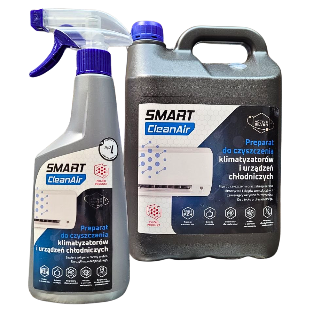Smart CleanAir, Smart CleanAir HVAC, dezynfekcja klimatyzacji, czyszczenie klimatyzacji, odgrzybianie klimatyzacji, HVAC, wentylacja, dezynfekcja wentylacji, czyszczenie wentylacji, preparat do klimatyzacji, środek do klimatyzacji, aktywne srebro, preparat biobójczy, usuwanie bakterii, usuwanie grzybów, neutralizacja zapachów, higiena powietrza, czyszczenie parownika, serwis klimatyzacji, instalacje HVAC, klimatyzacja przemysłowa, klimatyzacja domowa, środki do wentylacji, oczyszczanie powietrza