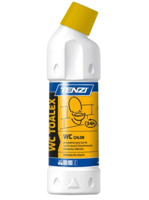 TENZI WC Toalex, Toalex 0,75L, żel do WC, płyn do WC, żel do toalety, dezynfekcja WC, mycie toalety, środek do WC, preparat do WC, środek do dezynfekcji toalety, płyn do dezynfekcji WC, aktywny chlor, żel chlorowy, usuwanie pleśni, usuwanie kamienia urynowego, czyszczenie sanitariatów, higiena toalety, profesjonalny środek do WC, TENZI Toalex