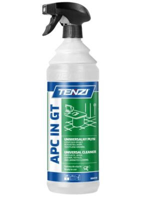 TENZI APC In GT 1L, APC In GT, środek do czyszczenia plastiku, płyn do czyszczenia plastiku, środek do tworzyw sztucznych, płyn do tworzyw sztucznych, środek do czyszczenia tekstyliów, płyn do tekstyliów, środek do czyszczenia skóry, środek do czyszczenia drewna, odplamiacz do tekstyliów, środek do usuwania plam, preparat do usuwania zabrudzeń, uniwersalny środek czyszczący, gotowy środek do użycia, profesjonalny środek czyszczący, chemia profesjonalna TENZI, środek czyszczący 1L, płyn do prania wstępnego, TENZI APC