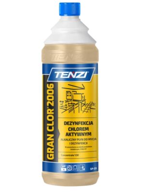 GranClor 2006 1L, TENZI GranClor 2006, płyn do dezynfekcji, środek do dezynfekcji powierzchni, preparat chlorowy, środek z aktywnym chlorem, dezynfekcja powierzchni, mycie i dezynfekcja, płyn do mycia powierzchni, środek odtłuszczający, dezynfekcja gastronomii, chemia gastronomiczna, dezynfekcja przemysłu spożywczego, środek do kuchni, dezynfekcja powierzchni spożywczych, preparat biobójczy, płyn do dezynfekcji 1L, środek na tłuszcz, profesjonalna chemia czyszcząca, TENZI środki czystości