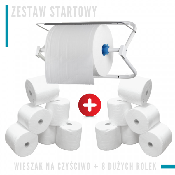 Zestaw startowy czyściwo papierowe kosmetyczne dk006 wieszak na czyściwo produkt polski DK014 B