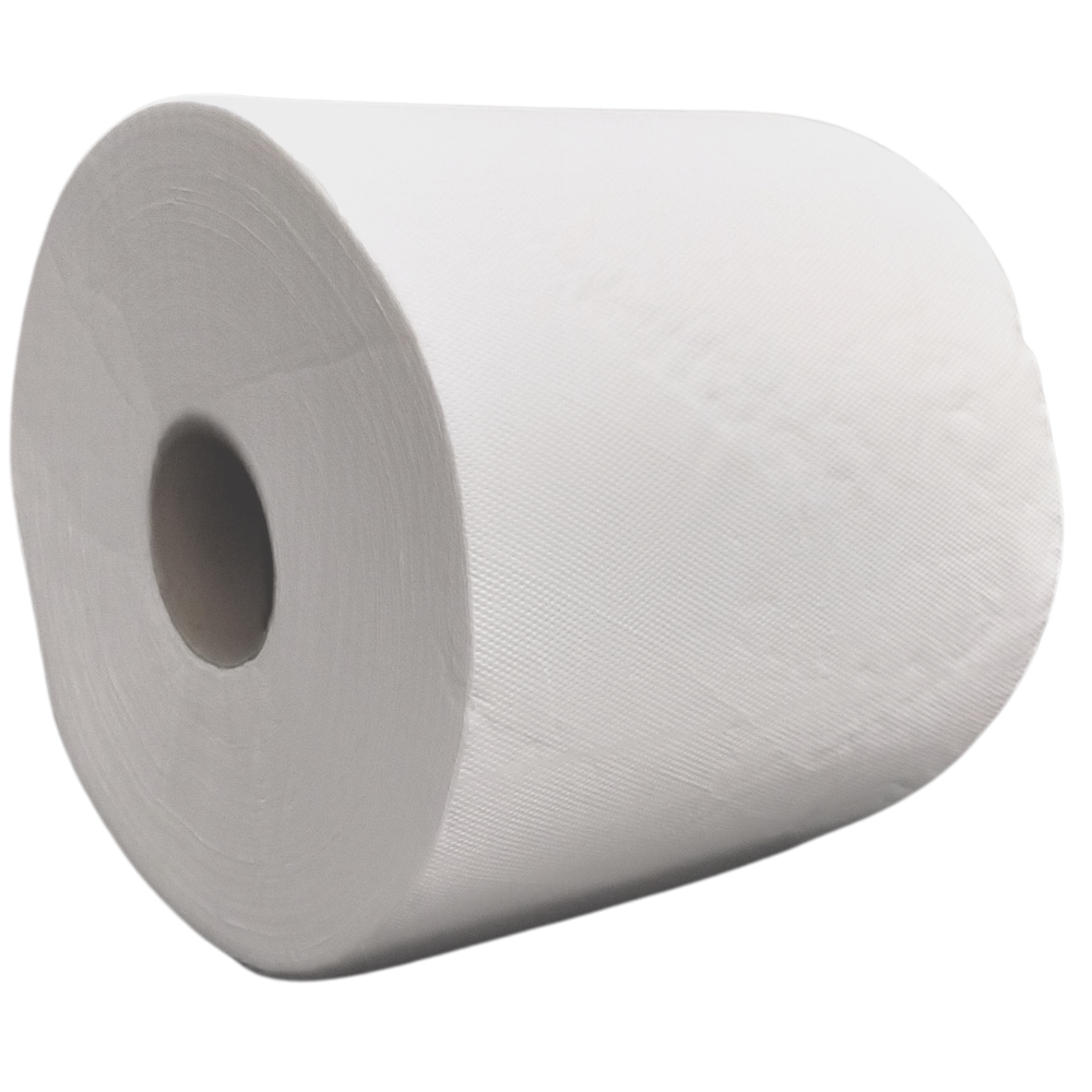 Wysokiej klasy czyściwo przemysłowe bezpyłowe z grupy PREMIUM +. Biały ręcznik dwuwarstwowy w rolce wykonany ze 100% celulozy.