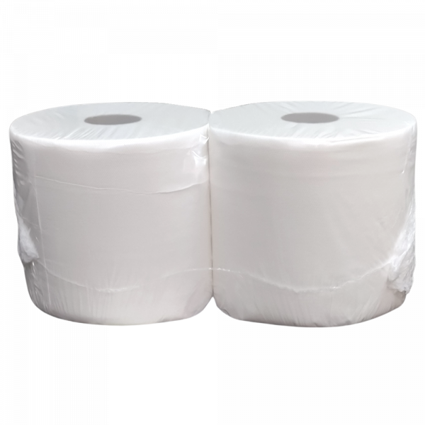 Wysokiej klasy czyściwo przemysłowe bezpyłowe z grupy PREMIUM +. Biały ręcznik dwuwarstwowy w rolce wykonany ze 100% celulozy.