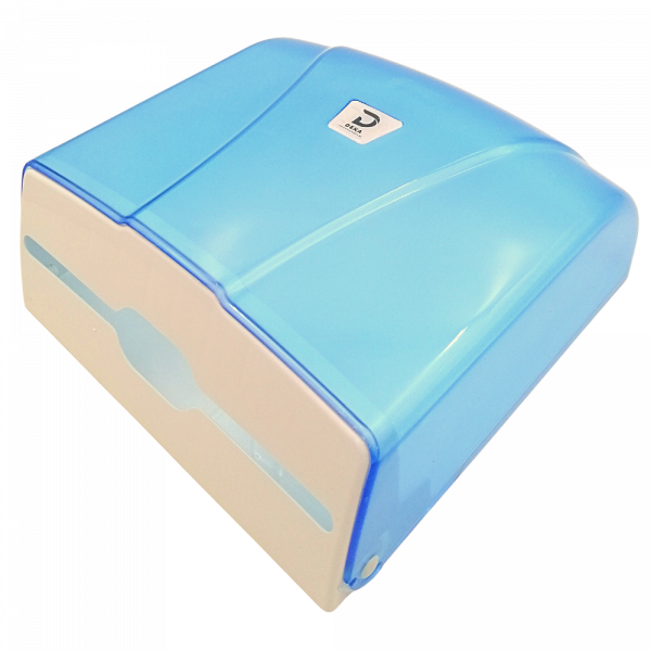 Podajnik, dozownik do ręczników składanych ZZ i V, transparentny, błękitny, przezroczysty DK039 T.