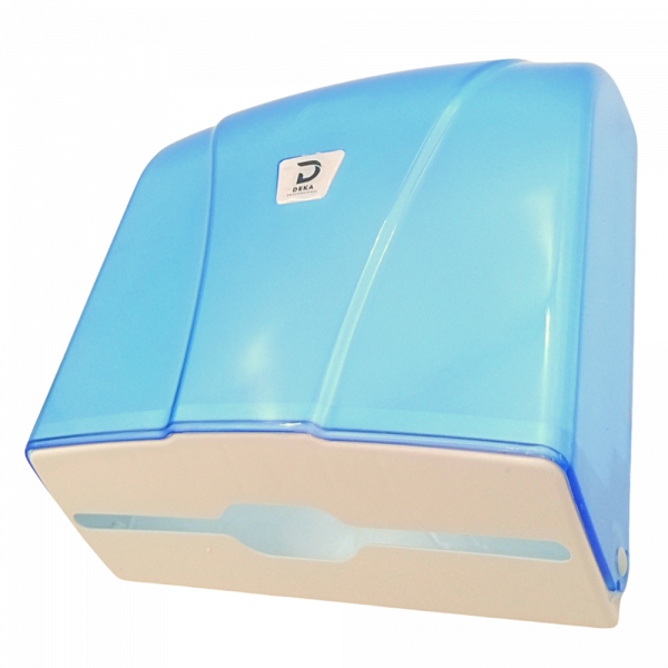 Podajnik, dozownik do ręczników składanych ZZ i V, transparentny, błękitny, przezroczysty DK039 T.