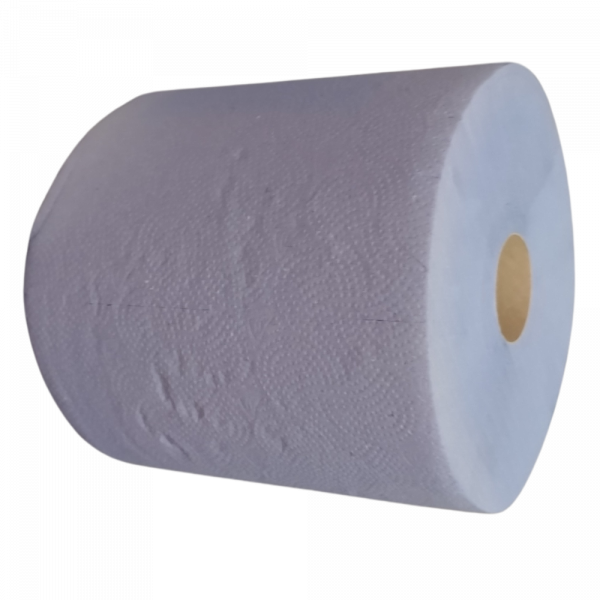 Ręcznik papierowy niebieski, dwuwarstwowy, chłonny. Duża ekonomiczna rolka XL z Atestem PZH. Ekologiczne czyściwo makulaturowe dla przemysłu.