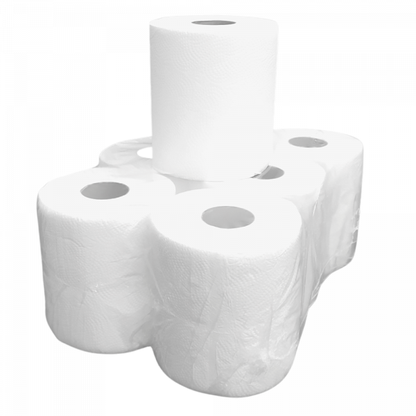 Czyściwo celulozowe HoReCa - 6 rolek. Ręcznik papierowy wykonany ze 100% celulozy, posiada Atest PZH. Produkt chłonny i wytrzymały na sucho i mokro.