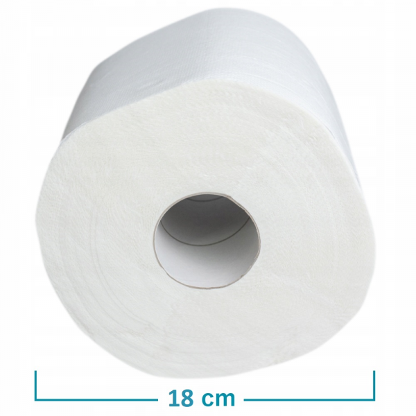 DK007 H. Ręcznik papierowy HoReCa wykonany ze 100% celulozy. Poręczna i wygodna w użytkowaniu rolka o nawoju 100 m. Produkt chłonny i wytrzymały na sucho i mokro.