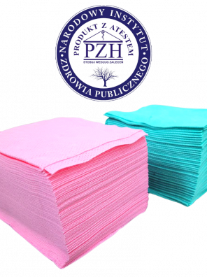 Kolorowe ściereczki z Atestem PZH. Mix zielonych i różowych ścierek do czyszczenia toalet, łazienek i kuchni. Produkt zgodny z systemem kolorystycznym HACCP