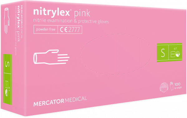 Rękawiczki bezpudrowe wykonane z różowego nitrylu. Dedykowane dla branży Beauty & SPA. Opakowanie zawiera 100 sztuk jednorazowych rękawic ochronnych.