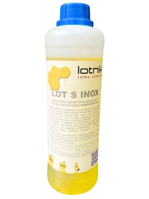 LOT S INOX, Lotnik, preparat do stali nierdzewnej, środek do stali nierdzewnej, preparat do inox, środek do inox, odtłuszczacz do stali, odtłuszczacz przemysłowy, preparat odtłuszczający, środek do odtłuszczania, koncentrat do stali, mycie stali nierdzewnej, czyszczenie stali nierdzewnej, czyszczenie inox, stal kwasoodporna, środek do stali kwasoodpornej, usuwanie tłuszczu, usuwanie rdzy, chemia techniczna, chemia przemysłowa