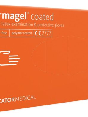 rękawice lateksowe, rękawice bezpudrowe, rękawice diagnostyczne, rękawice medyczne, rękawice ochronne, rękawice jednorazowe, DERMAGEL COATED, rękawice lateksowe S, rękawice kremowe, rękawice polimerowe, rękawice coated, rękawice do badań, rękawice do zabiegów, rękawice do kosmetyczki, rękawice do laboratorium, rękawice do SPA, rękawice hipoalergiczne, rękawice elastyczne, rękawice medyczne klasy I, rękawice ŚOI kategorii III