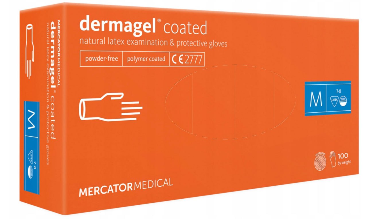 rękawice lateksowe, rękawice bezpudrowe, rękawice diagnostyczne, rękawice medyczne, rękawice ochronne, rękawice jednorazowe, DERMAGEL COATED, rękawice lateksowe M, rękawice kremowe, rękawice coated, rękawice polimerowe, rękawice do badań, rękawice do zabiegów, rękawice do kosmetyczki, rękawice do laboratorium, rękawice medyczne klasy I, rękawice ŚOI kategorii III, rękawice hipoalergiczne, rękawice elastyczne, rękawice diagnostyczne lateksowe