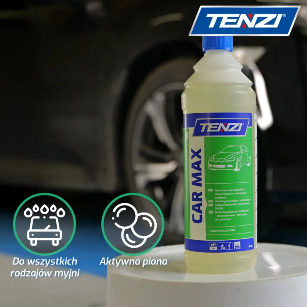 car max tenzi, tenzi car max 1l, aktywna piana do mycia auta, koncentrat do mycia karoserii, chemia samochodowa tenzi, mycie samochodu profesjonalne, środek do myjni samochodowej, piana aktywna zasadowa, mycie karoserii bezdotykowe, preparat do myjni samoobsługowej, czyszczenie karoserii auta, usuwanie zabrudzeń drogowych, mycie samochodów osobowych, mycie busów i aut dostawczych, profesjonalne kosmetyki samochodowe, preparat do wstępnego mycia auta, mycie auta zimą i latem, chemia do auto detailingu, środek do mycia pojazdów mechanicznych, aktywna piana koncentrat