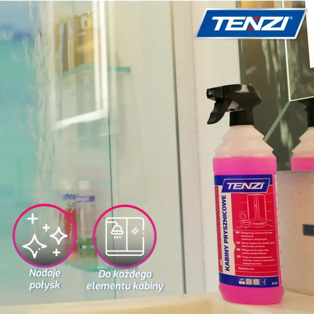 kabiny prysznicowe tenzi, tenzi kabiny prysznicowe 1l, płyn do mycia kabin, czyszczenie kabin prysznicowych, środek do armatury łazienkowej, usuwanie kamienia i osadów, preparat do mycia szyb prysznicowych, chemia łazienkowa tenzi, pielęgnacja kabin prysznicowych, czyszczenie akrylu, czyszczenie plastiku w łazience, środek do czyszczenia kabin, mycie kabin prysznicowych, usuwanie nacieków mineralnych, czyszczenie ceramiki łazienkowej, odświeżanie łazienki, płyn do kabin 1l, codzienne czyszczenie łazienki, gotowy preparat do kabin, profesjonalna chemia łazienkowa