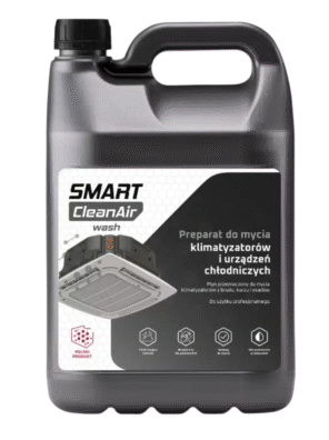 Smart CleanAir, Smart CleanAir Wash 5L, preparat do mycia klimatyzacji, mycie HVAC, środek do urządzeń chłodniczych, czyszczenie klimatyzatorów, gruntowne mycie systemów wentylacyjnych, usuwanie osadów i zabrudzeń, profesjonalna chemia HVAC, czyszczenie wymienników ciepła, czyszczenie parownika, czyszczenie skraplacza, serwis HVAC, konserwacja klimatyzacji, mycie skraplaczy i parowników